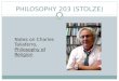 PHILOSOPHY 203 (STOLZE) Notes on Charles Taliaferro, Philosophy of Religion