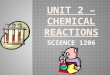 SCIENCE 1206.  Law of Conservation of Mass  Balancing Chemical Reactions  Types of Chemical Reactions  Simple Composition  Simple Decomposition
