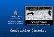 Competitive Dynamics. What is Competitive Dynamics? COMPETITIVE DYNAMICS - Total set of actions and responses of all firms competing within a market COMPETITIVE