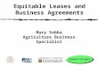 Mary Sobba Agriculture Business Specialist Equitable Leases and Business Agreements