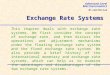 Exchange Rate Systems This chapter deals with exchange rate systems. We first consider the concept of exchange rate, and then discuss the operations and
