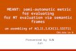 MEANT: semi-automatic metric for evaluating for MT evaluation via semantic frames an asembling of ACL11,IJCAI11,SSST11 Chi-kiu Lo & Dekai Wu Presented