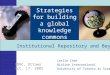 Strategies for building a global knowledge commons Leslie Chan Bioline International University of Toronto at Scarborough Institutional Repository and
