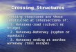 Crossing Structures Crossing structures are those constructed at intersections of: Crossing structures are those constructed at intersections of: 1. Waterway-road