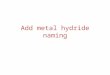 Add metal hydride naming. Chapter 2 Atoms, Molecules, and Ions