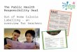 Public Health Responsibility Deal – Calories on menus The Public Health Responsibility Deal Out of Home Calorie Labelling - an overview for teachers