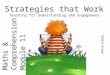 1 Strategies that Work Teaching for Understanding and Engagement Maths & Comprehension Module 11 Debbie Draper
