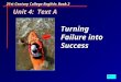 Unit 4: Text A 21st Century College English: Book 2 Turning Failure into Success