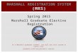 MARSHALL REGISTRATION SYSTEM (MRS) Spring 2015 Marshall Graduate Elective Registration As a Marshall graduate student, you will use this system to select
