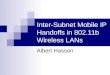 Inter-Subnet Mobile IP Handoffs in 802.11b Wireless LANs Albert Hasson