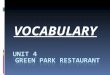 VOCABULARY. RESTAURANT  AN EATING PLACE. RECIPE  INSTRUCTIONS TO MAKE SOMETING TO EAT
