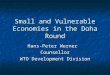 Small and Vulnerable Economies in the Doha Round Hans-Peter Werner Counsellor WTO Development Division