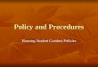 Policy and Procedures Housing Student Conduct Policies