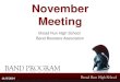 November Meeting Broad Run High School Band Boosters Association 11/6/2014
