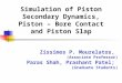 Zissimos P. Mourelatos, (Associate Professor) Paras Shah, Prashant Patel; (Graduate Students) Simulation of Piston Secondary Dynamics, Piston – Bore Contact