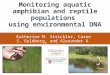 Monitoring aquatic amphibian and reptile populations using environmental DNA Katherine M. Strickler, Caren S. Goldberg, and Alexander K. Fremier