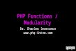 PHP Functions / Modularity Dr. Charles Severance 