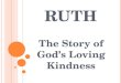 RUTH The Story of God’s Loving Kindness. RUTH DESCRIBES THE UNFOLDING STORY OF THE BIBLE