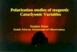 Stephen Potter South African Astronomical Observatory Polarization studies of magnetic Cataclysmic Variables