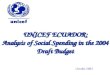 UNICEF ECUADOR: Analysis of Social Spending in the 2004 Draft Budget October 2004