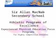 Sir Allan MacNab Secondary School Athletic Programs of Excellence Experienced Physical Education Focus Programs For Highly Competitive Athletes