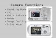Camera Functions Shooting Mode ISO White Balance Meter Image Quality Drive Mode