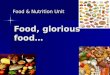 Food, glorious food… Food & Nutrition Unit. Hungry? Need a snack? You need food to carry out daily activities. You need food to carry out daily activities