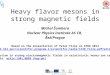 Heavy flavor mesons in strong magnetic fields Michal Šumbera Nuclear Physics Institute AS CR, Řež/Prague Based on the presentation of Peter Filip at CPOD