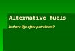 Alternative fuels Is there life after petroleum?