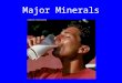 Major Minerals Objectives After reading Chapter 7 and class discussion, you will be able to: –Define major minerals Inorganic elements Micronutrients