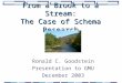 From a Brook to a Stream: The Case of Schema Research Ronald C. Goodstein Presentation to GMU December 2003