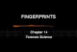 FINGERPRINTS Chapter 14 Forensic Science. History of Fingerprinting Bertillon (1883) First system for identification Galton (1892) Published first textbook: