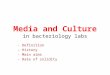 Media and Culture Media and Culture in bacteriology labs - Definition - History - Main aims - Rate of solidity