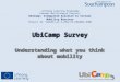 Understanding what you think about mobility Lifelong Learning Programme Erasmus Multilateral Projects UbiCamp: Integrated Solution to Virtual Mobility