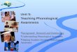 Unit 5: Teaching Phonological Awareness  Background: Research and Terminology  Understanding Phonological Awareness  Helping Students Develop Phonological