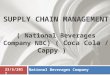 SUPPLY CHAIN MANAGEMENT ( National Beverages Company NBC ) ( Coca Cola / Cappy ) 23/5/2012 National Beverages Company
