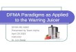 DFMA Paradigms as Applied to the Warring Juicer DFMA ME-6960 Presented by Team Alpha April 28 2003 Instructor Dr. A.K.Balaji