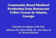 Community-Based Biodiesel Production from Restaurant Yellow Grease in Atlanta, Georgia Principle Investigator: Erik Fyfe Advisors: Dr. Brian Smith, Dr