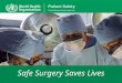 Safe Surgery Saves Lives. Surgical Public Health: The World Health Organization and the Safe Surgery Saves Lives Campaign NAME, TITLE OCCASION DATE