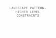 LANDSCAPE PATTERN- HIGHER LEVEL CONSTRAINTS. Recall from hierarchy topic reading that at different levels in a hierarchy, a variable influencing a process