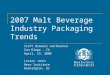 2007 Malt Beverage Industry Packaging Trends Craft Brewers Conference San Diego, CA April, 19, 2008 Lester Jones Beer Institute Washington, DC