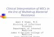Clinical Interpretation of MICs in the Era of Multidrug Bacterial Resistance Wael E Shams, M.D. Division of Infectious Diseases Department of Internal