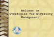 Welcome to Strategies for Diversity Management!. Purpose of Material The goal of the modules are to provide information and strategies to increase diversity