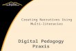 Creating Narratives Using Multi-literacies. Multi-Literacy Theory Terminology – New Literacy(ies) – Multimodal processes and products – Digital pedagogies/Critical