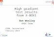 High gradient test results from X-BOX1 Ben Woolley XBOX Team CERN, Switzerland February 2014