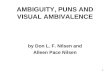 1 AMBIGUITY, PUNS AND VISUAL AMBIVALENCE by Don L. F. Nilsen and Alleen Pace Nilsen