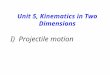 Unit 5, Kinematics in Two Dimensions I) Projectile motion