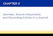 CHAPTER 3 Journals, Source Documents, and Recording Entries in a Journal