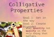 Colligative Properties Goal 1: Get in the way Goal 2: Create Disorder When quantity not quality is the only thing that matters