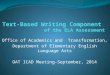 Office of Academics and Transformation, Department of Elementary English Language Arts OAT ICAD Meeting-September, 2014